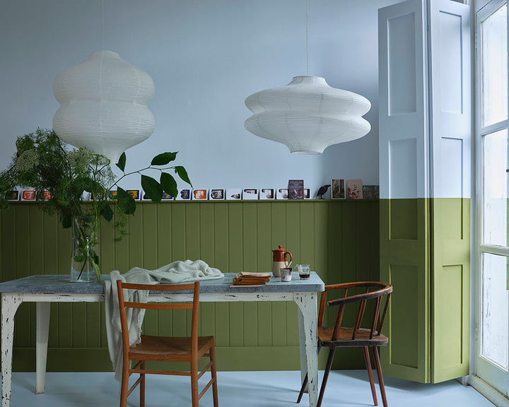 Farrow & Ball Sizing 314 Paint used in a dining room