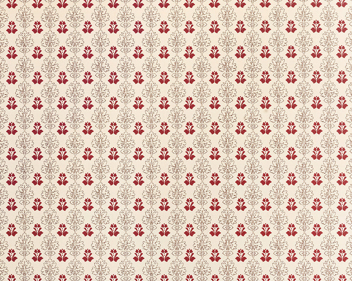 Barneby Gates Floral Block Wallpaper in Chocolate Red
