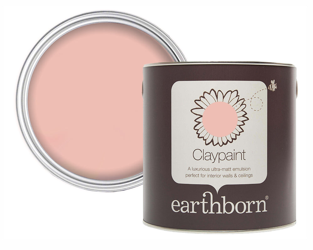 Earthborn Thimble Lane can with pink paint inside on a white background