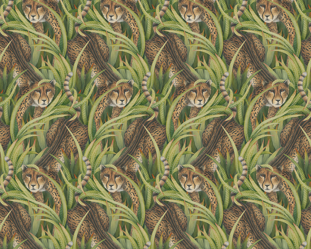 Cole & Son Cheetah Prowl Wallpaper in Grass