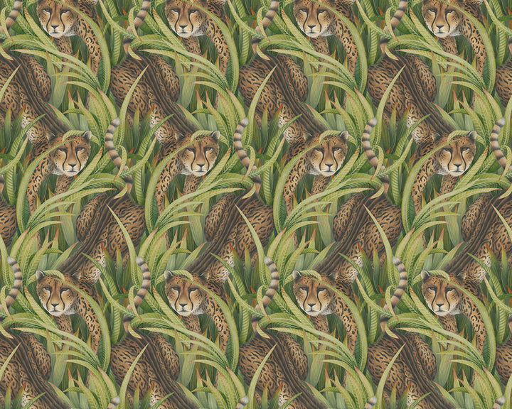 Cole & Son Cheetah Prowl Wallpaper in Grass