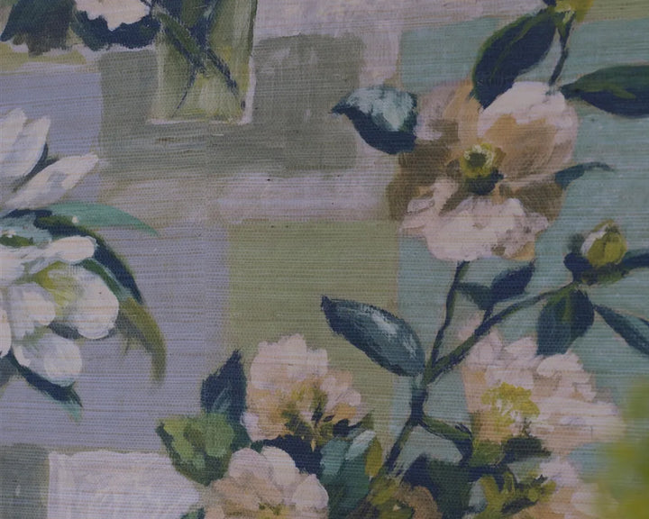 Close up of Designers Guild Celadon Vase Wallpaper - Grasscloth