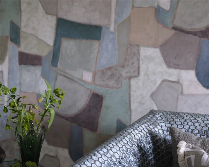 Designers Guild Clay Collage Wallpaper close up