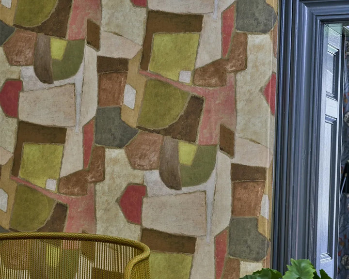 Designers Guild Clay Collage Wallpaper close up