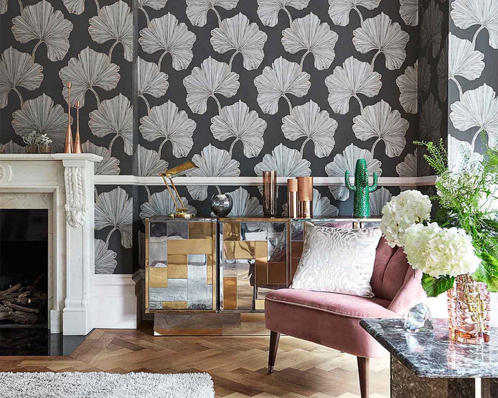 Harlequin Azurea Wallpaper in a living space