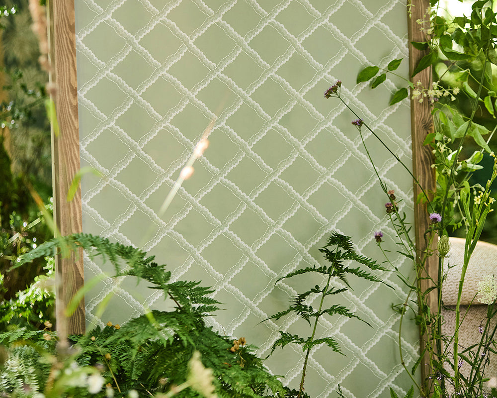 Sanderson Rye Wallpaper in the woodland lifestyle