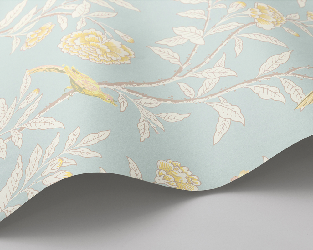 Cole & Son Roseberry with Birds Wave in Powder Blue