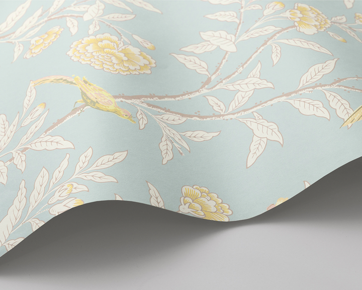 Cole & Son Roseberry with Birds Wave in Powder Blue