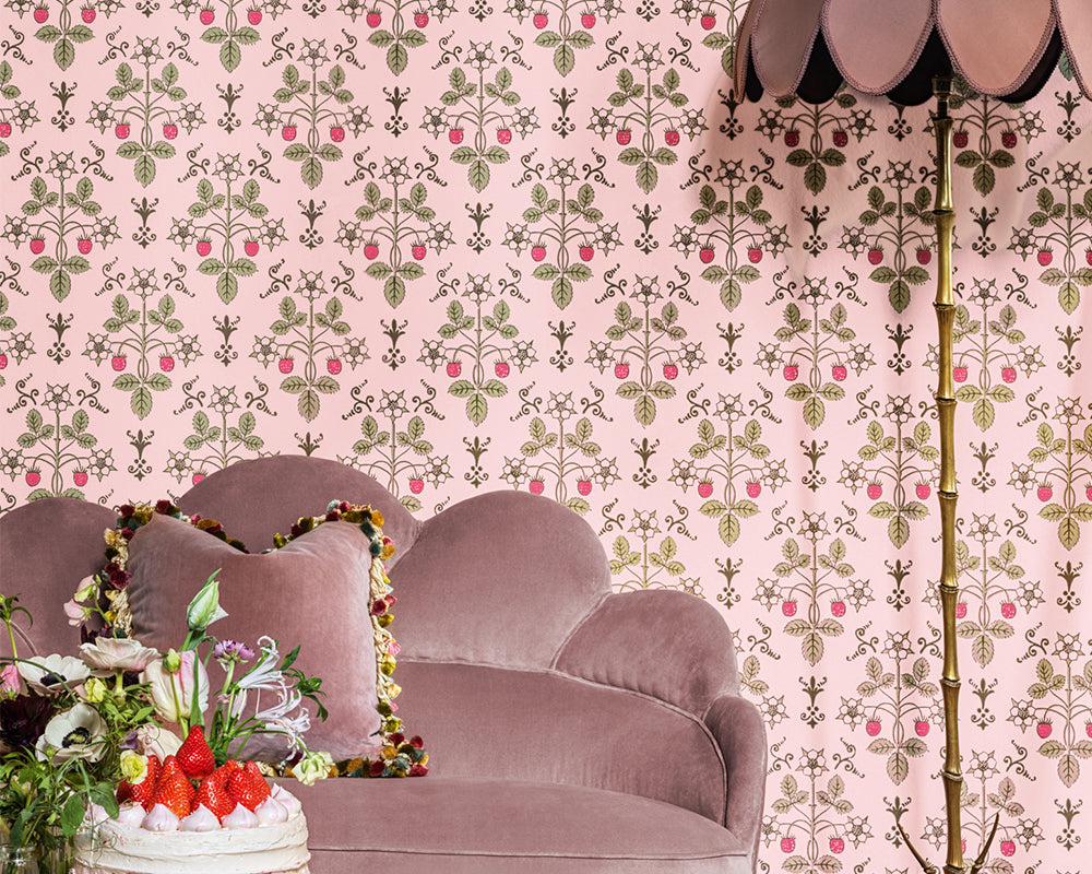 Cole & Son Strawberry in sitting room