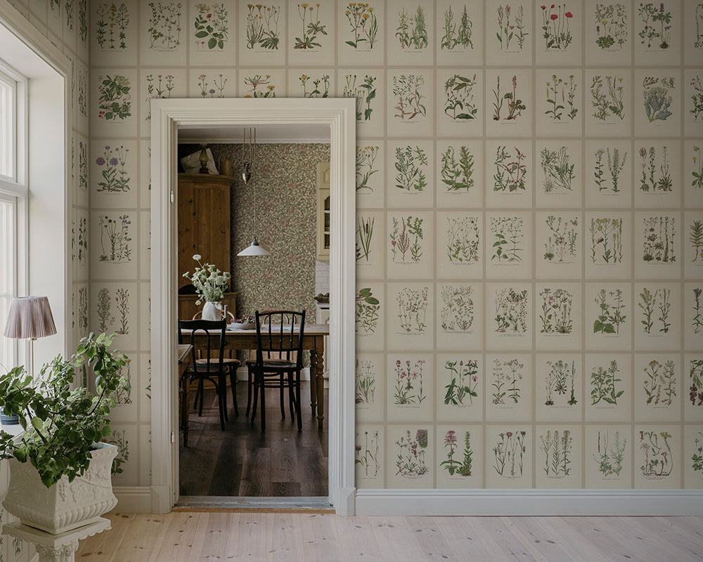 Sandberg Botanica Mural Wallpaper in a hallway