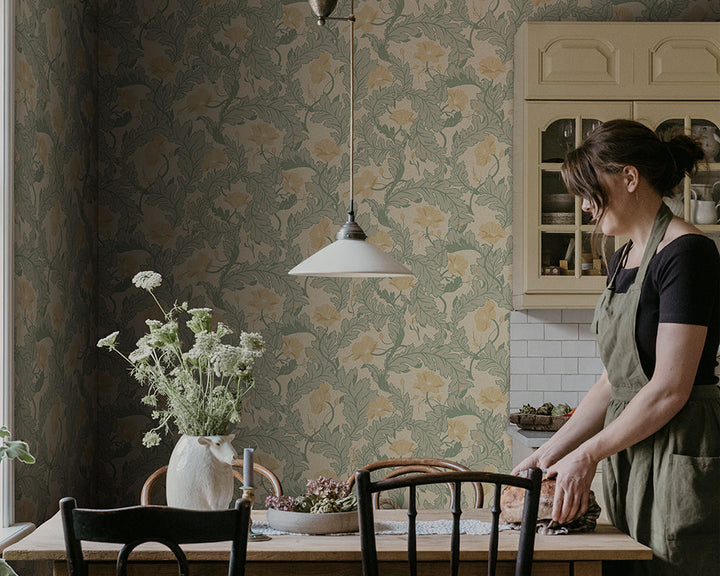 Sandberg Charlotta Wallpaper in a kitchen