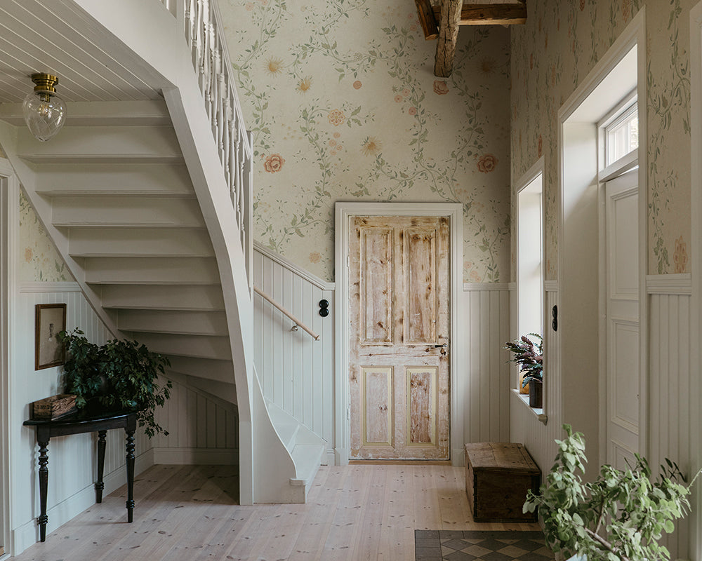 Sandberg Inger Mural Wallpaper in a hallway