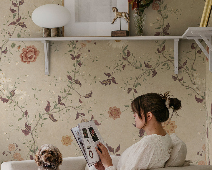 Sandberg Inger Mural Wallpaper in a living room