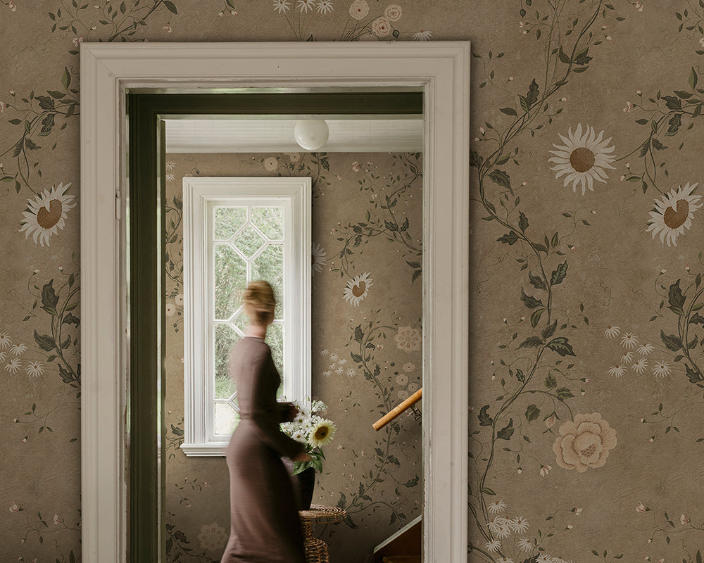 Sandberg Inger Mural Wallpaper in a hallway
