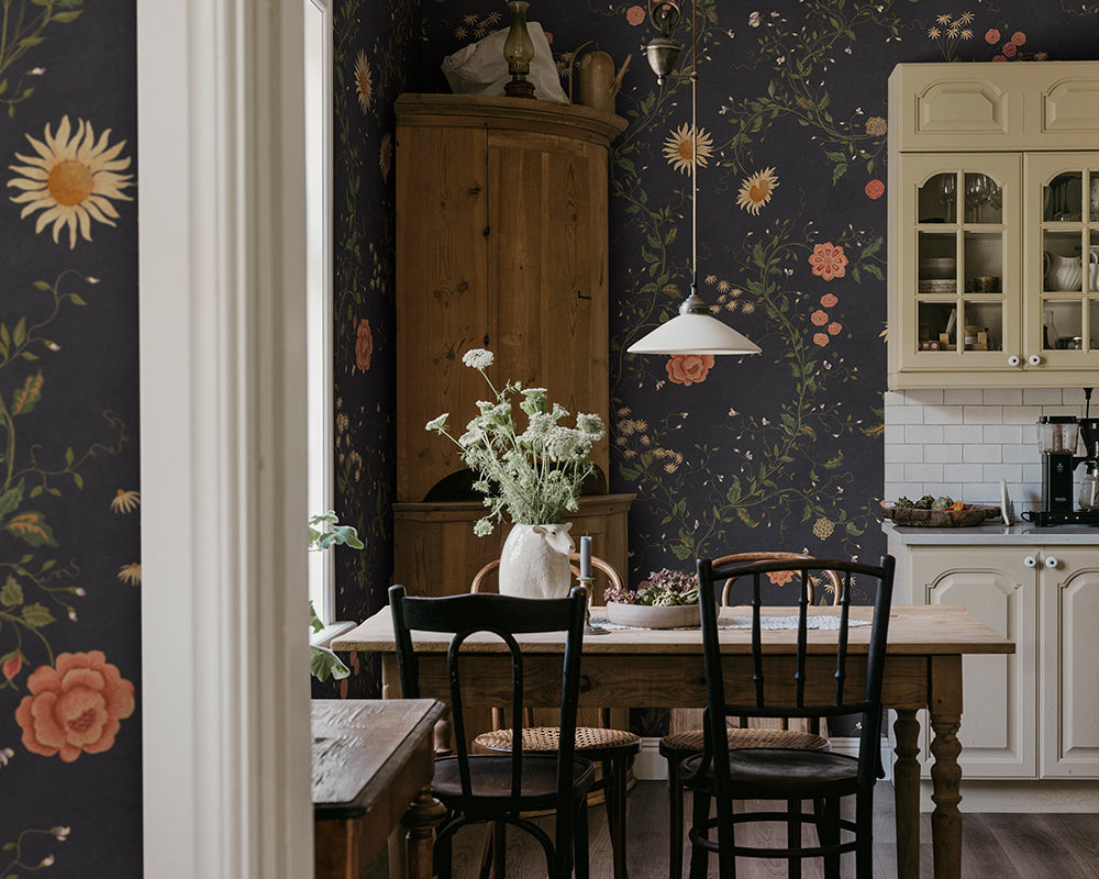 Sandberg Inger Mural Wallpaper in a kitchen