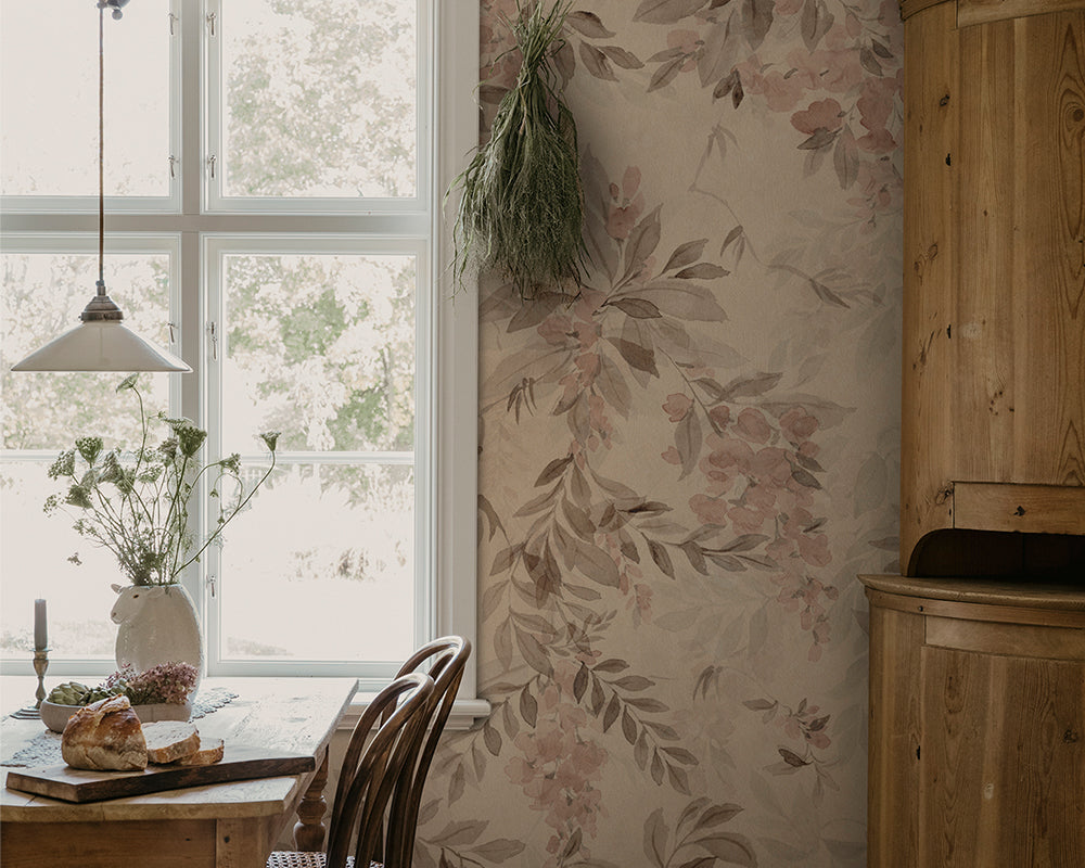 Sandberg Lovisa Mural Mural Wallpaper in a kitchen
