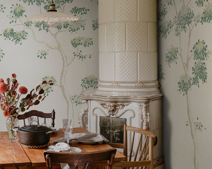 Sandberg Wilhelm Mural Wallpaper in a dining room