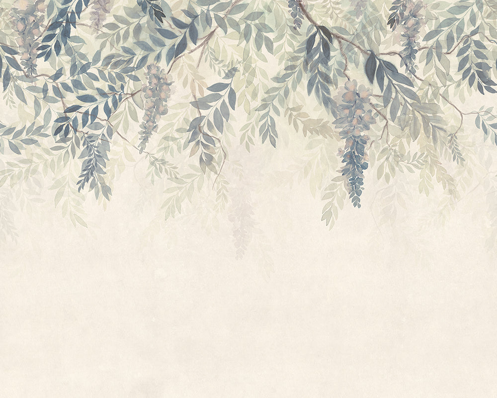 Sandberg Wisteria Mural Wallpaper in Blue
