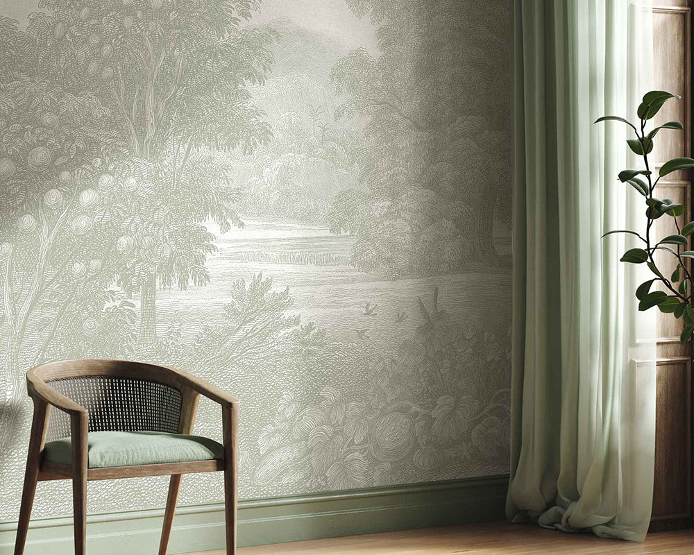 Woodchip & Magnolia Land of Milk and Honey Mural Wallpaper in a living space