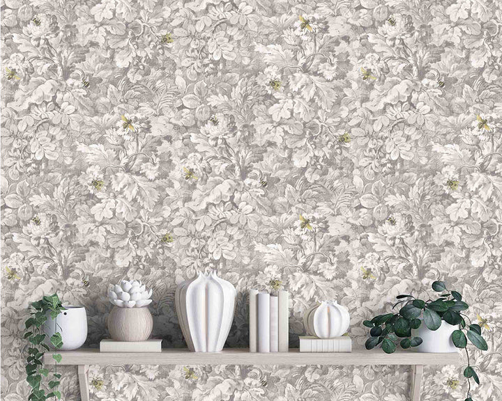 Woodchip & Magnolia Busy Bee Wallpaper close up