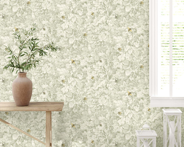 Woodchip & Magnolia Busy Bee Wallpaper in a hallway