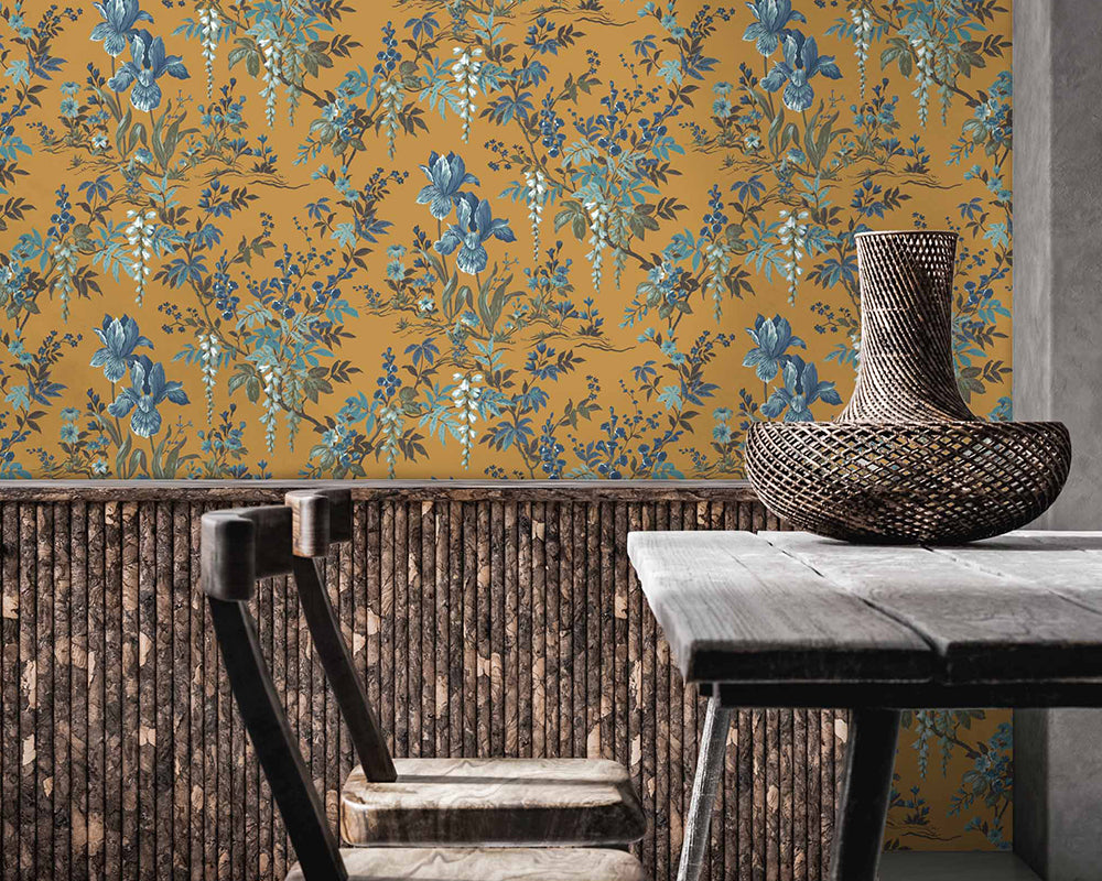 Woodchip & Magnolia Hestia Wallpaper in a dining room