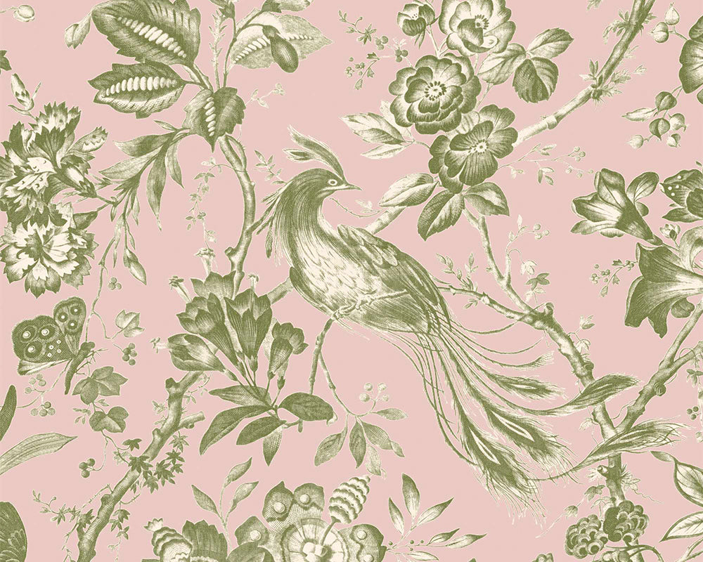 Woodchip & Magnolia Plumage Wallpaper