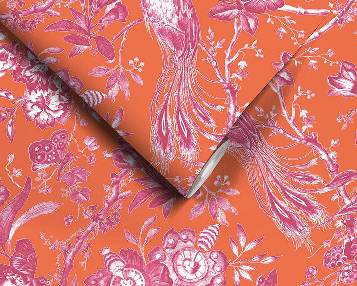 Woodchip & Magnolia Plumage Wallpaper roll