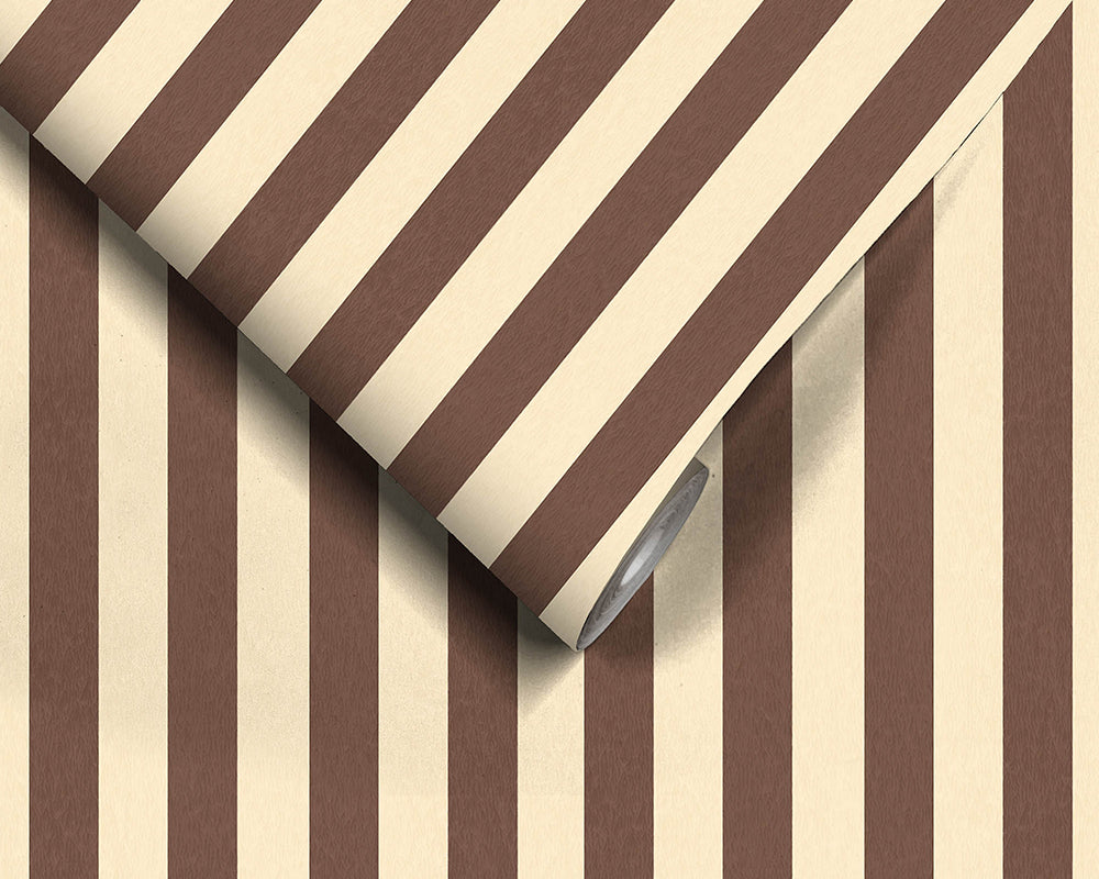 Woodchip & Magnolia Jockey Stripe Wallpaper roll