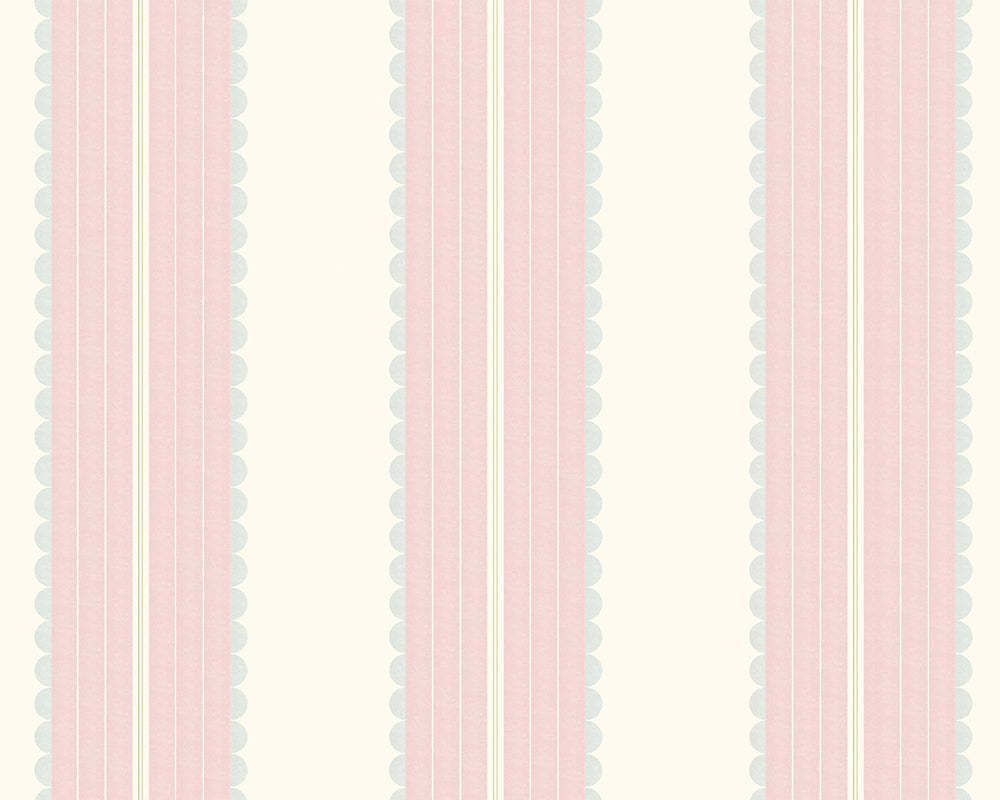 Woodchip & Magnolia Pin Up Stripe Wallpaper in Pastel Pink