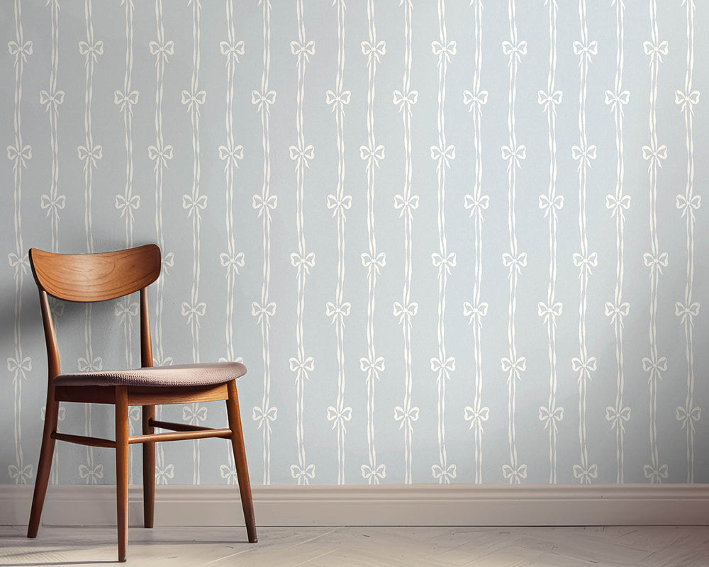 Woodchip & Magnolia Bow Peep Wallpaper in a living space