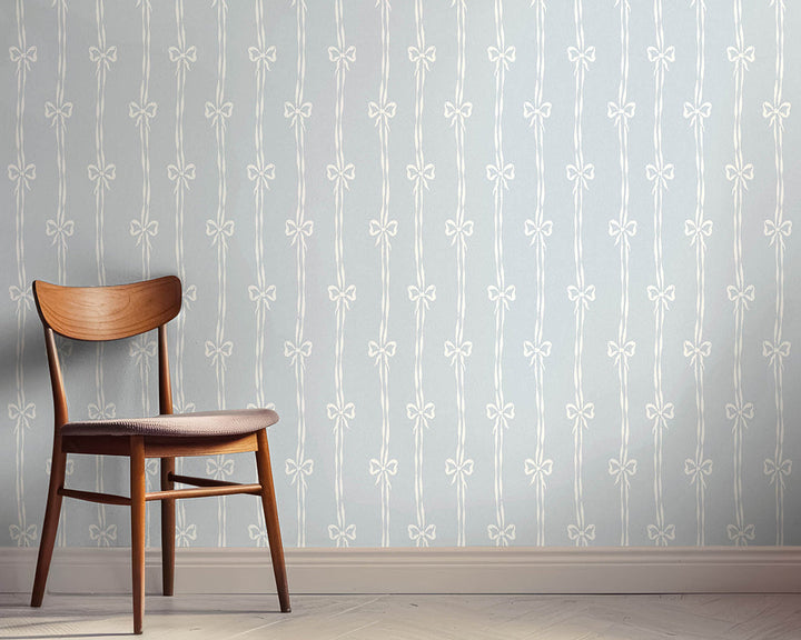 Woodchip & Magnolia Bow Peep Wallpaper in a living space