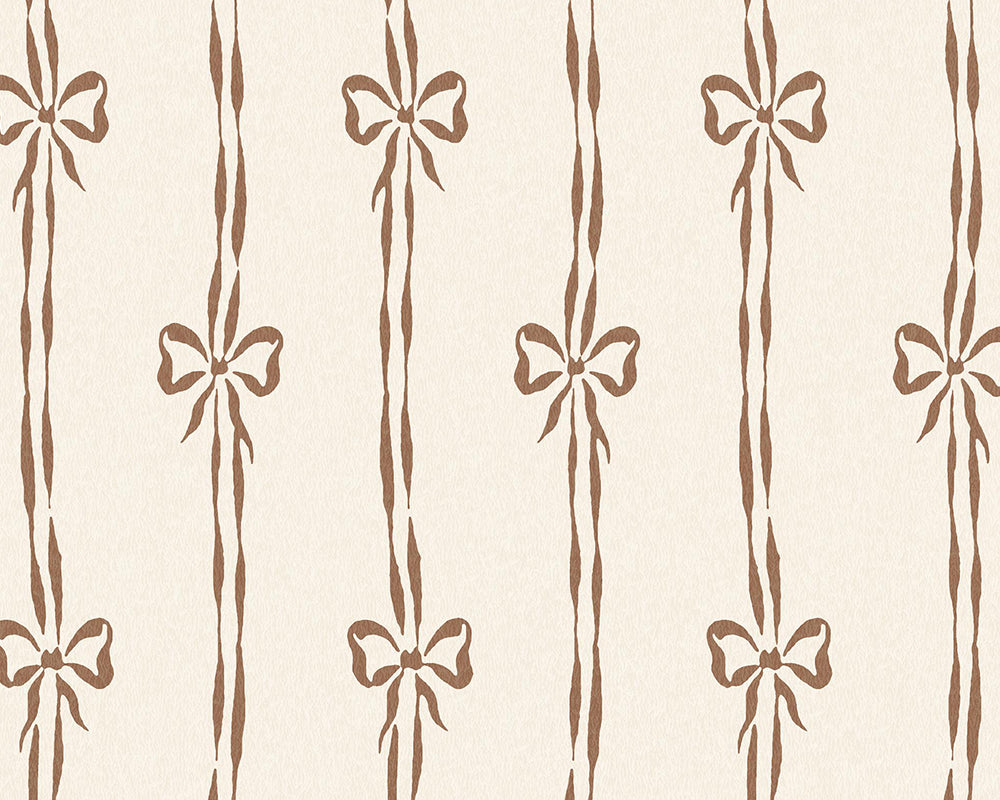 Woodchip & Magnolia Bow Peep Wallpaper