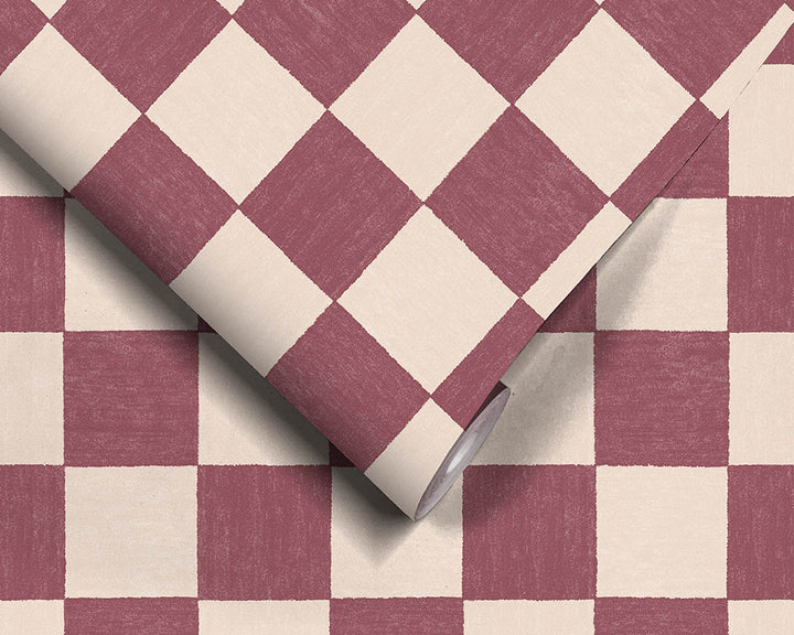 Woodchip & Magnolia Battenberg Wallpaper roll
