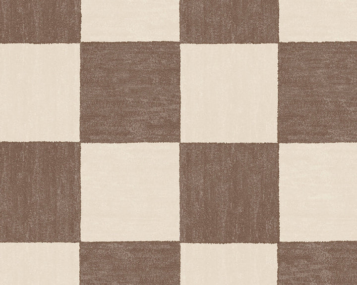 Woodchip & Magnolia Battenberg Wallpaper in Cocoa