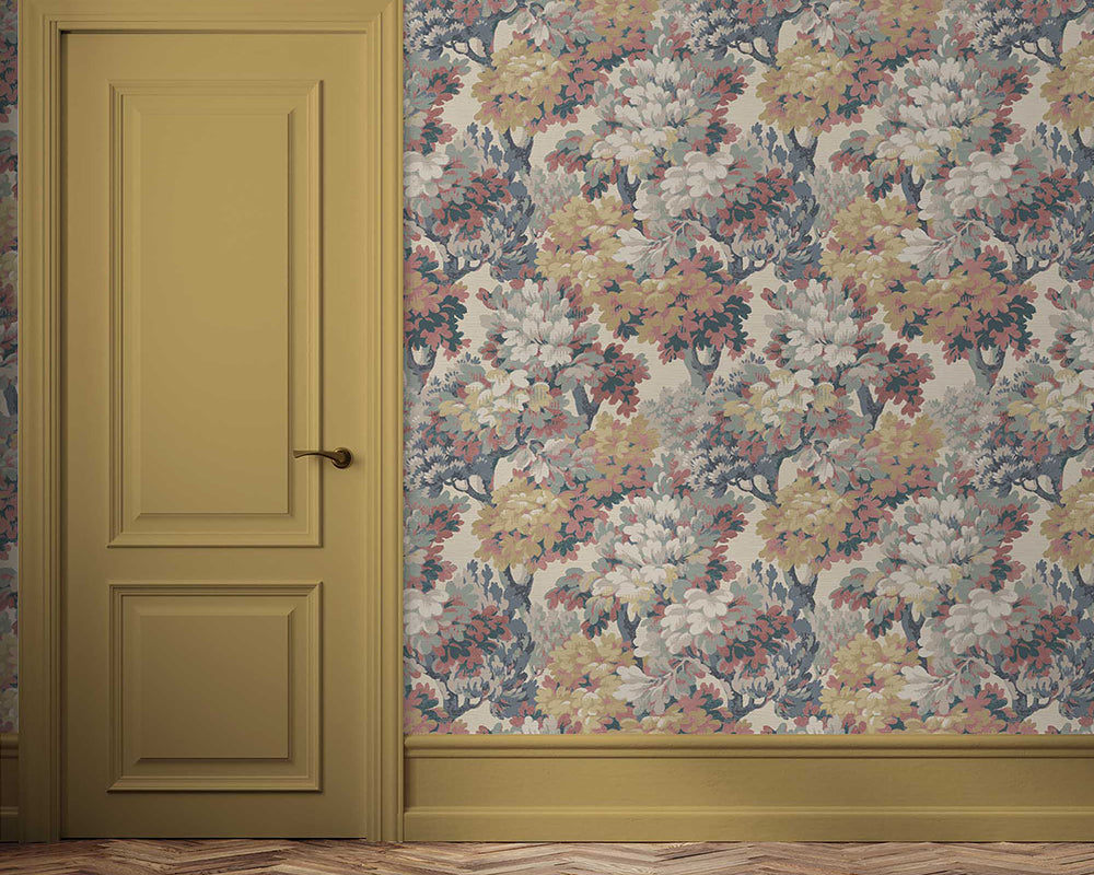 Woodchip & Magnolia Ennerdale Wallpaper around a door