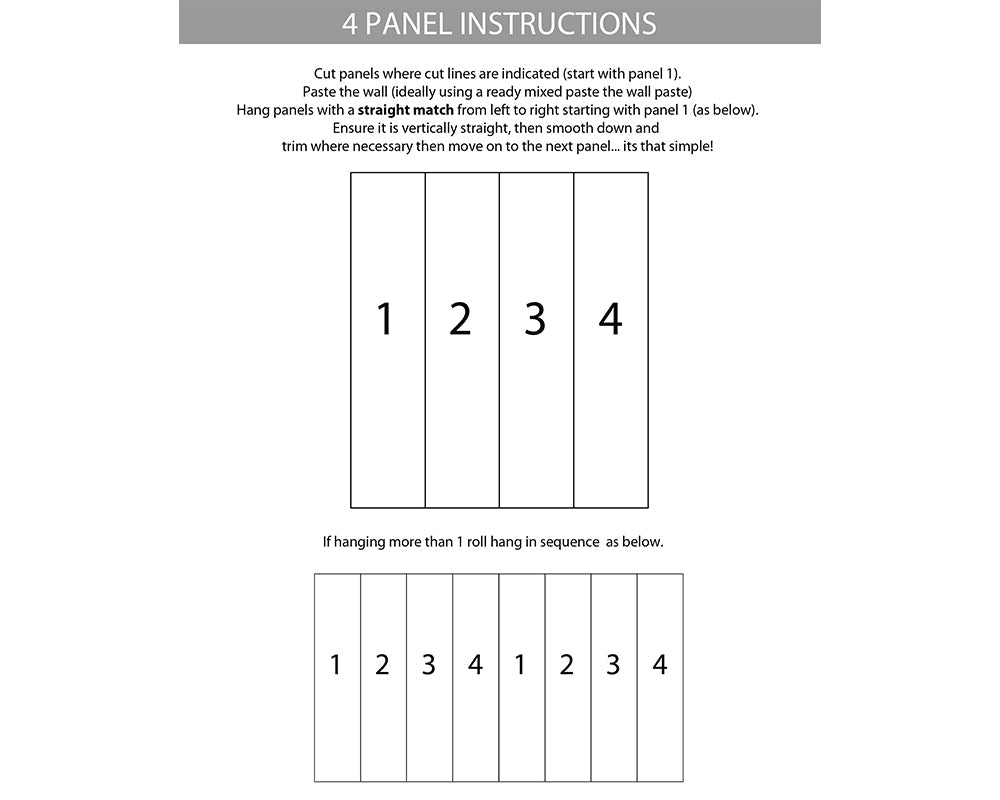 Woodchip & Magnolia Plumage Wallpaper 4 Panel instruction