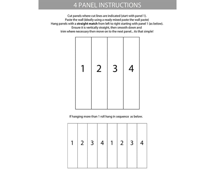 Woodchip & Magnolia Plumage Wallpaper 4 Panel instruction