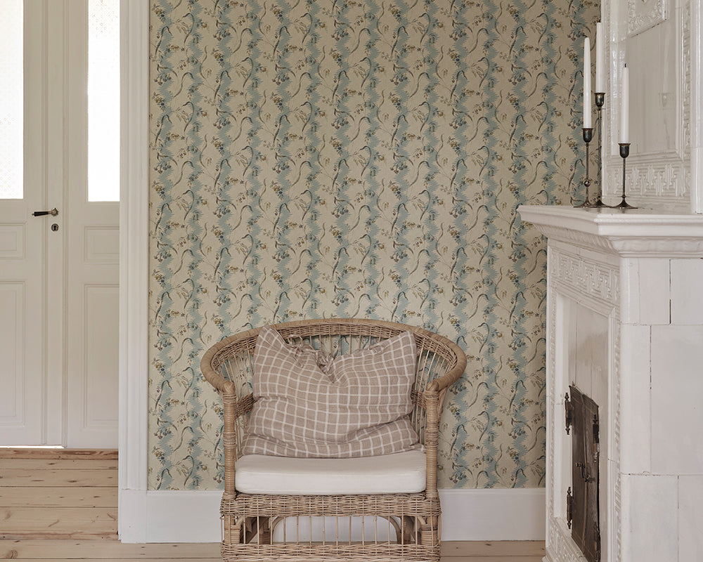 Sandberg Beatrice Mural Wallpaper in a living room