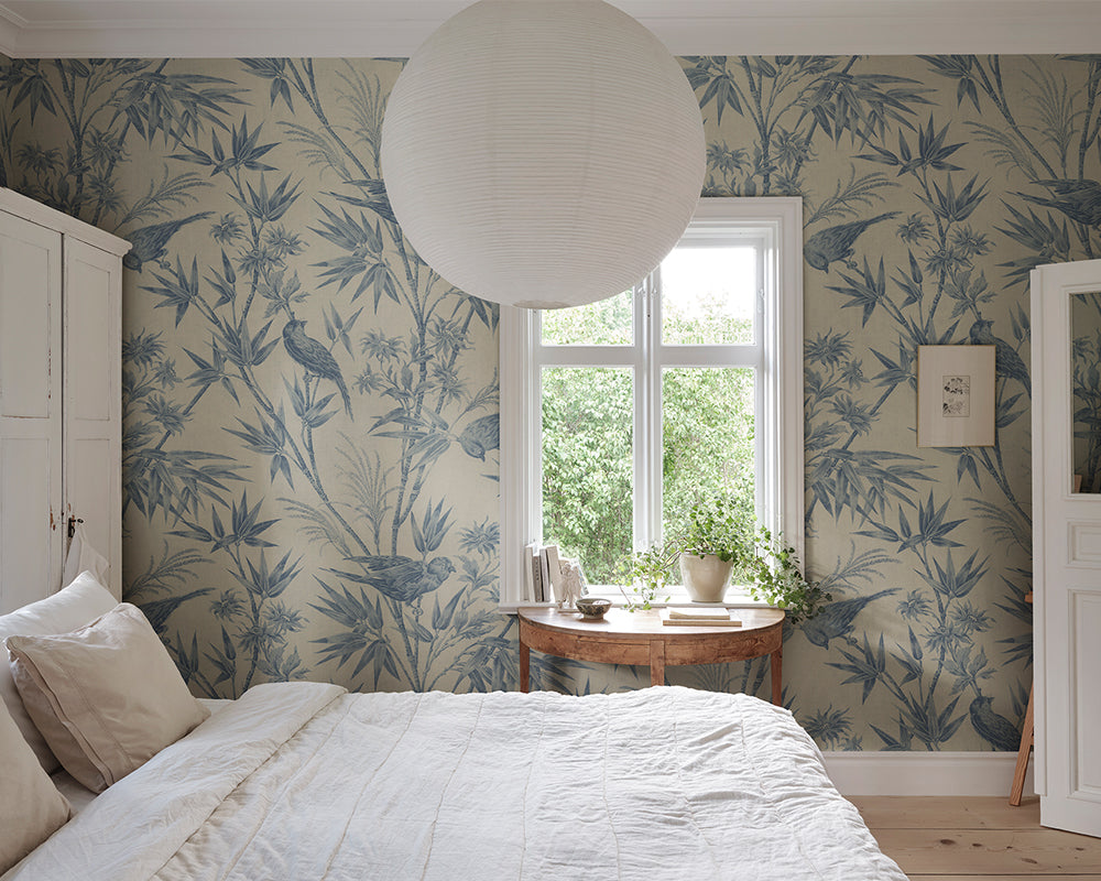 Sandberg Celeste Mural Wallpaper in a bedroom