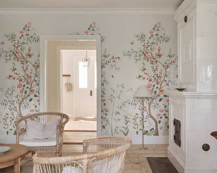 Sandberg Eleonora Mural Wallpaper in a living room