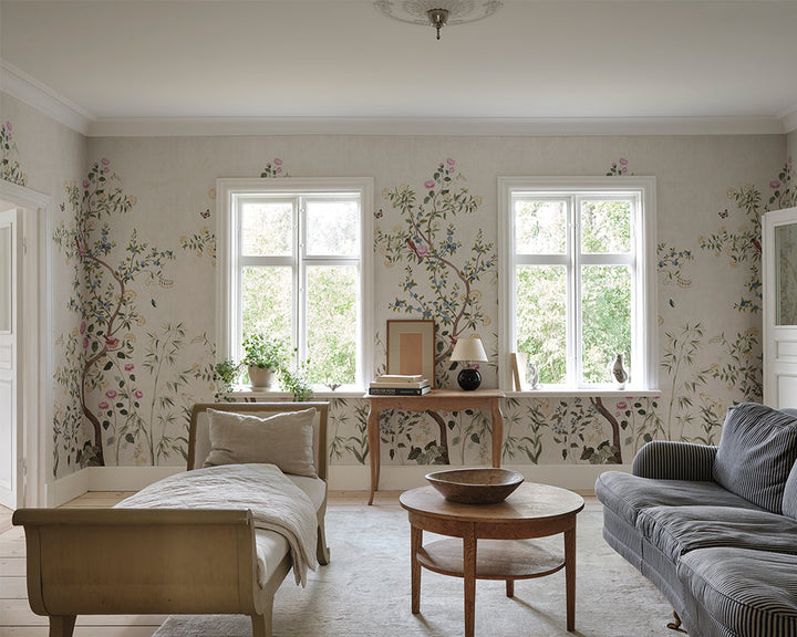 Sandberg Eleonora Mural Wallpaper in a living room