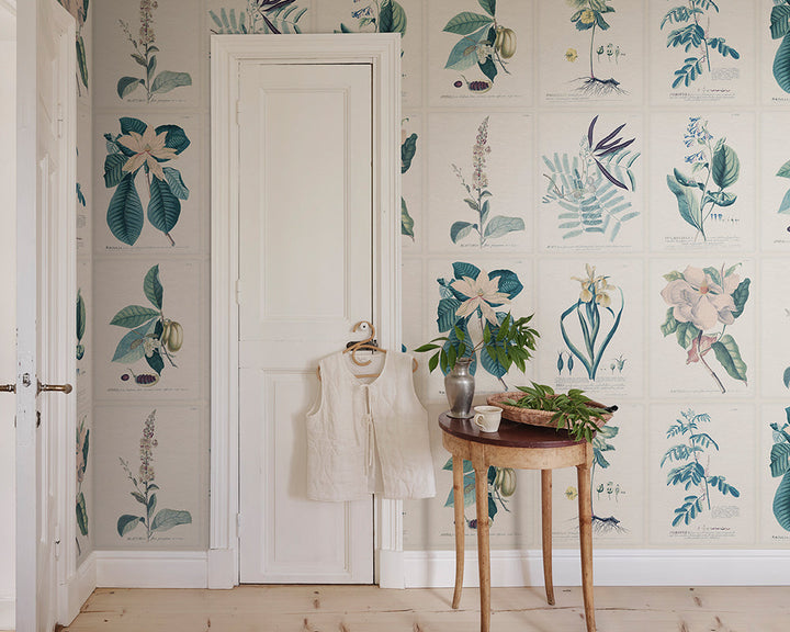 Sandberg Flora Mural Wallpaper in a bedroom