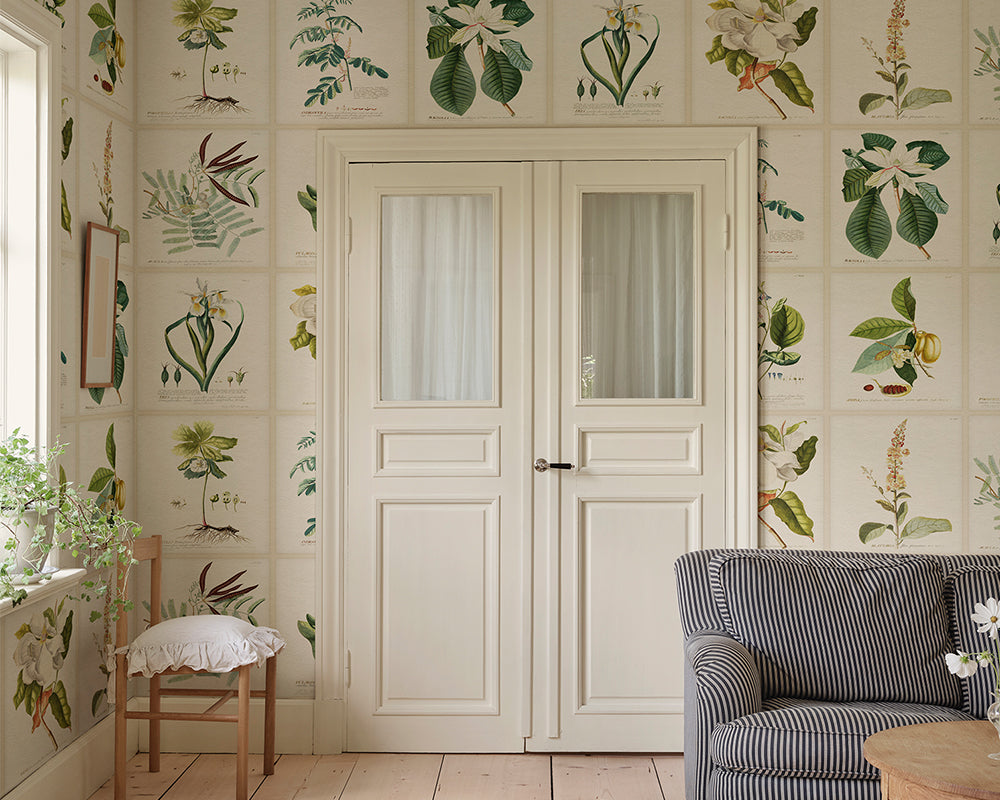Sandberg Flora Mural Wallpaper in a living room