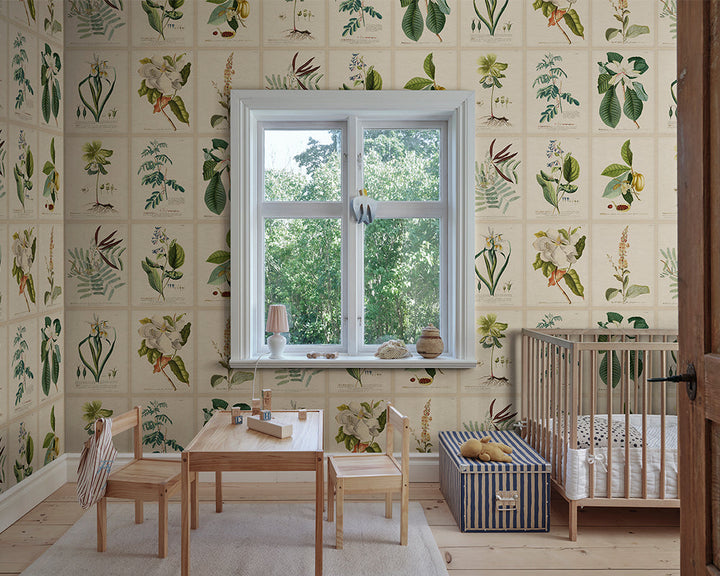 Sandberg Flora Mural Wallpaper in a nursery