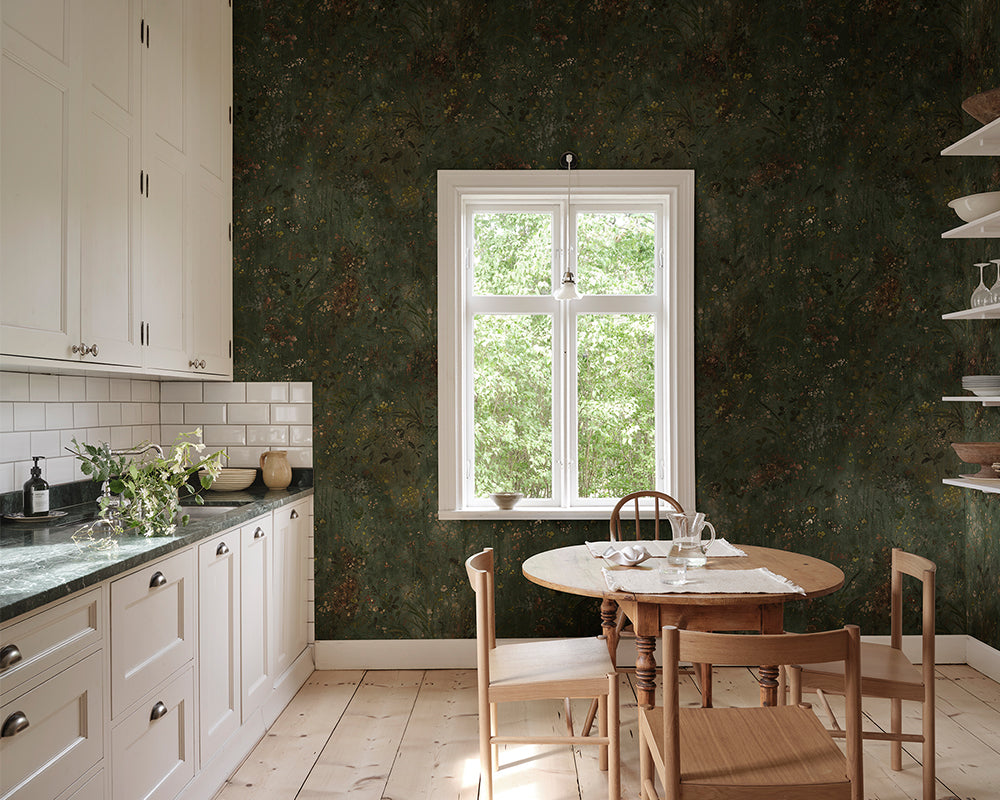 Sandberg Juni Mural Wallpaper in a kitchen