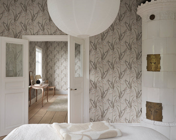 Sandberg Lilian Mural Wallpaper in a bedroom