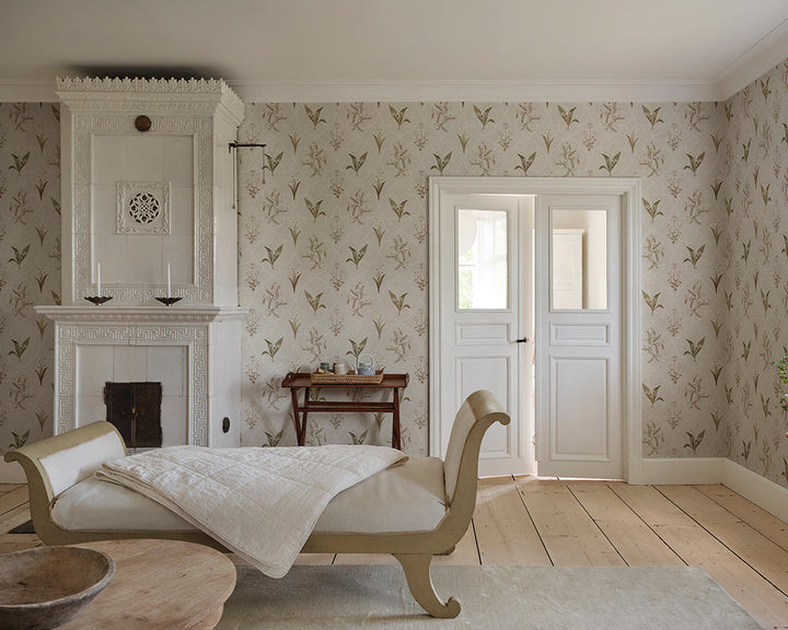Sandberg Louise Mural Wallpaper in a living room