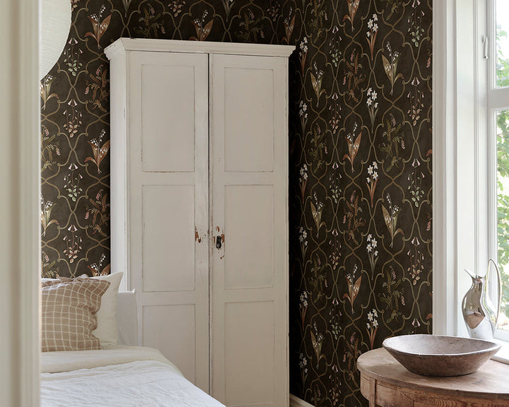 Sandberg Louise Mural Wallpaper in a bedroom