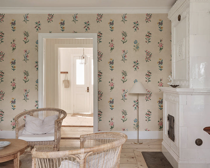Sandberg Victoria Mural Wallpaper in a living room